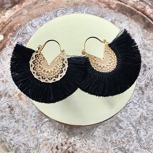 NEW Bohemian Fan Shaped Tassel Earrings Handmade